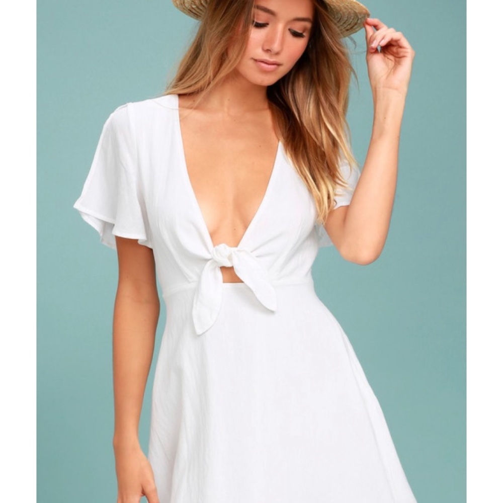 Lulus white sea day skater dress size S